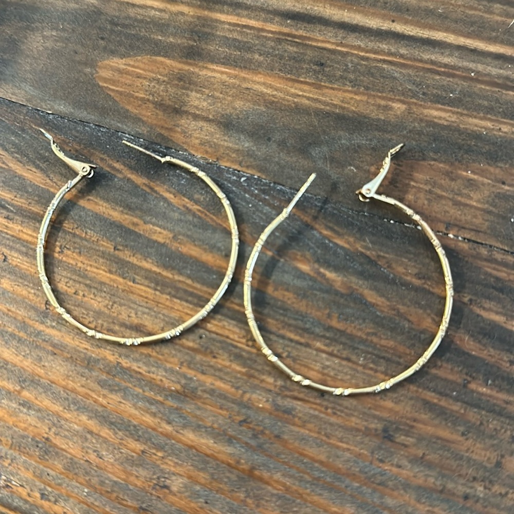 Gold colored hoop earrings